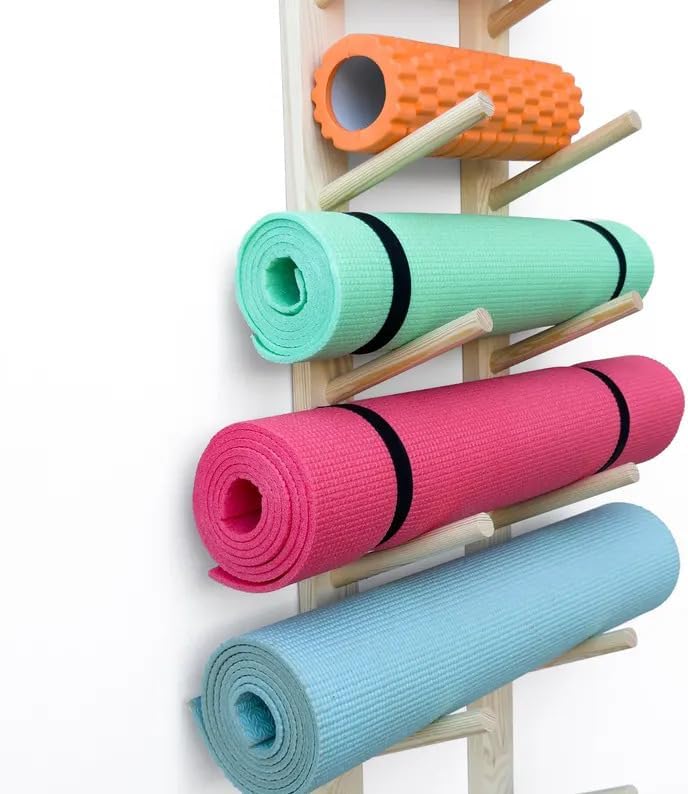 Wall Mount Yoga Mat Storage Rack