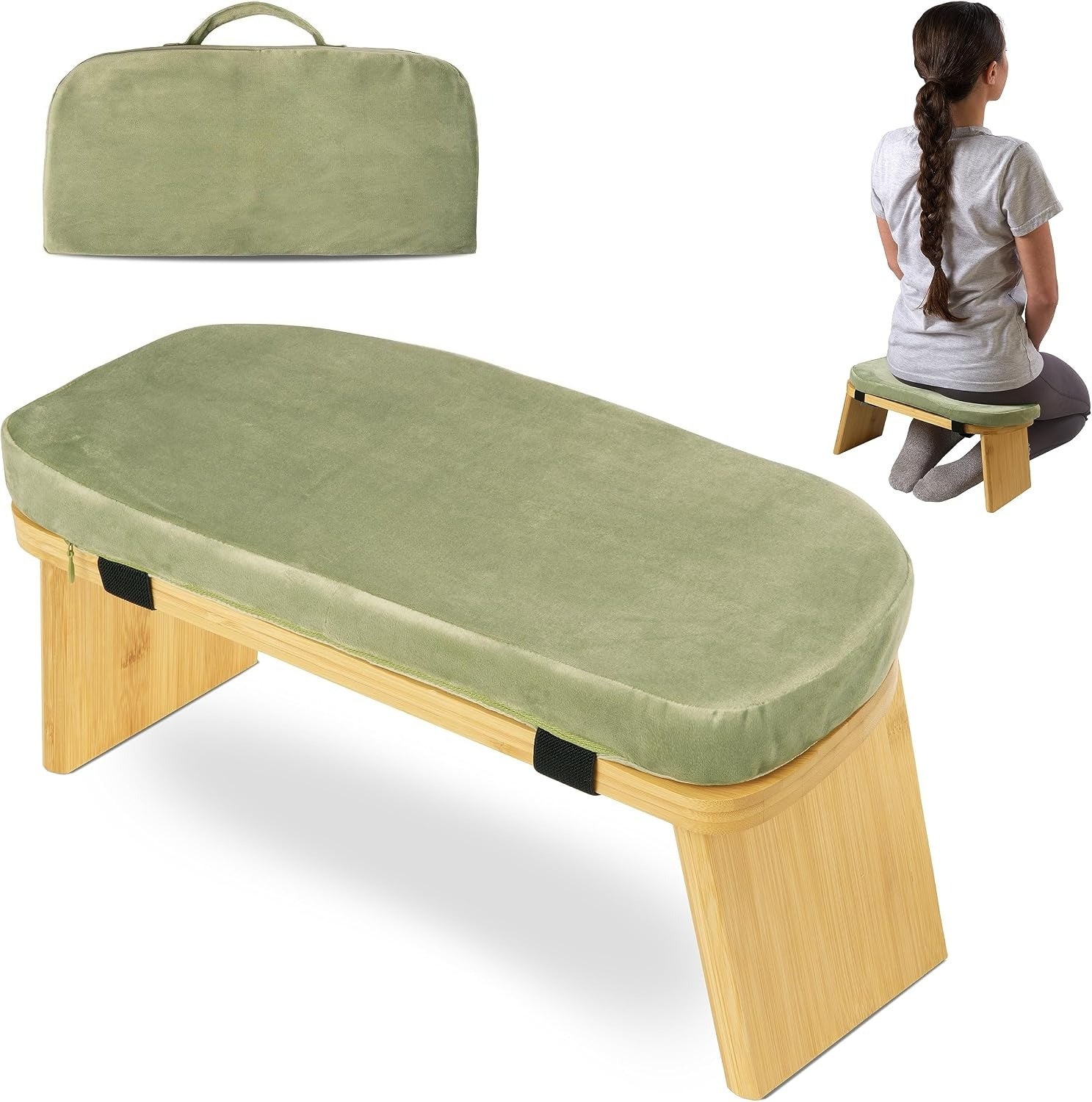 Bamboo Foldable Ergonomic Meditation Bench