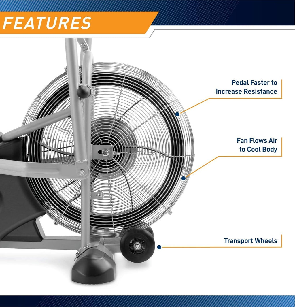 Air Resistance Fan Bike Dual Action Handlebars