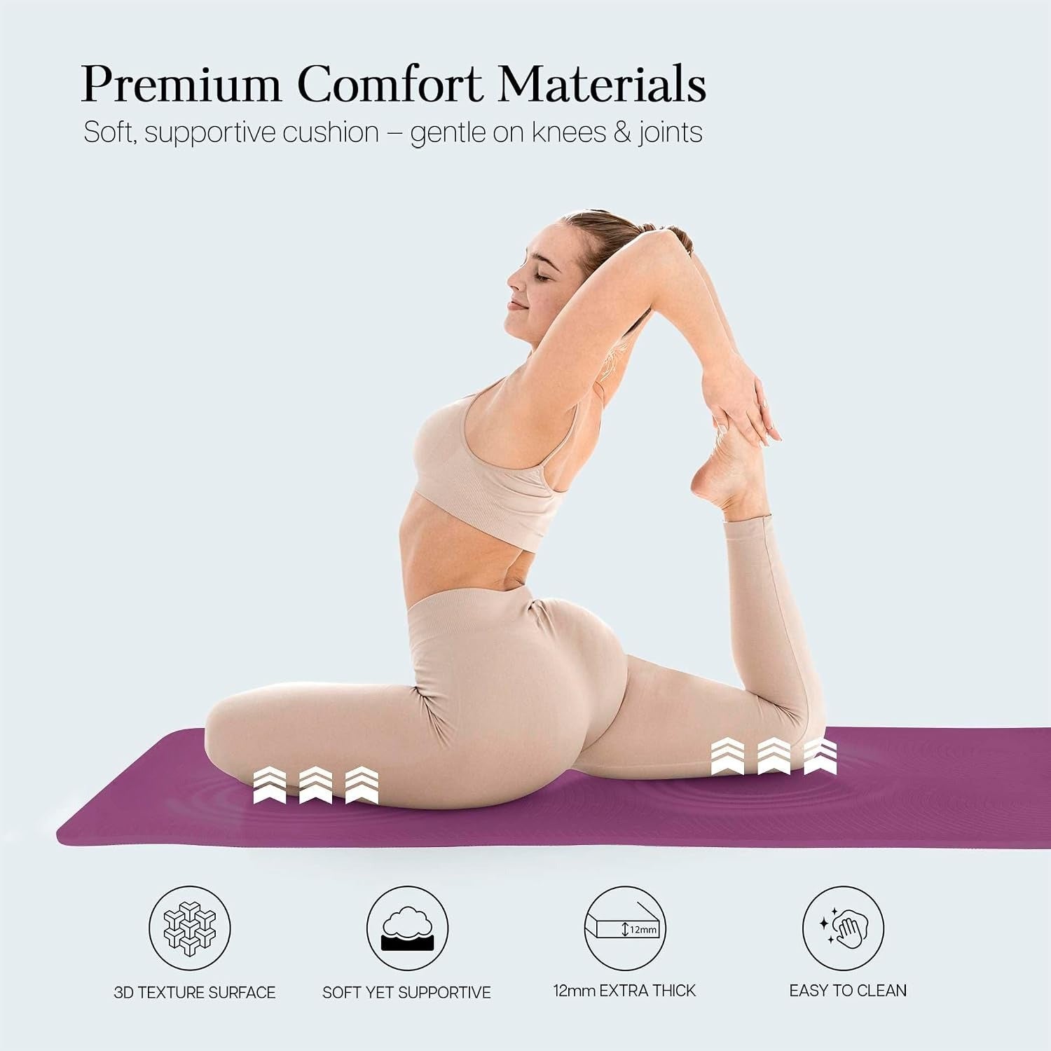 12mm Thick Non-Slip Yoga Mat