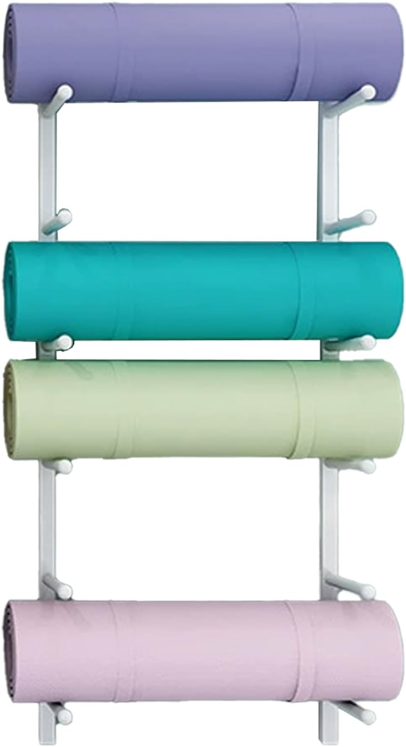 White 4-Tier Yoga Mat Storage Rack