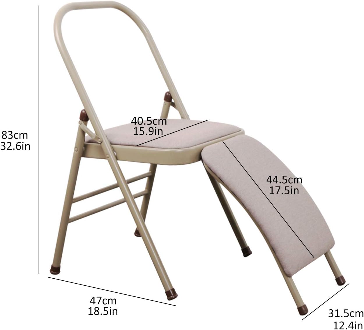 Folding Yoga Chair with Resistance Band