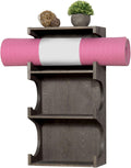 Gray Wood 3-Tier Yoga Mat Rack