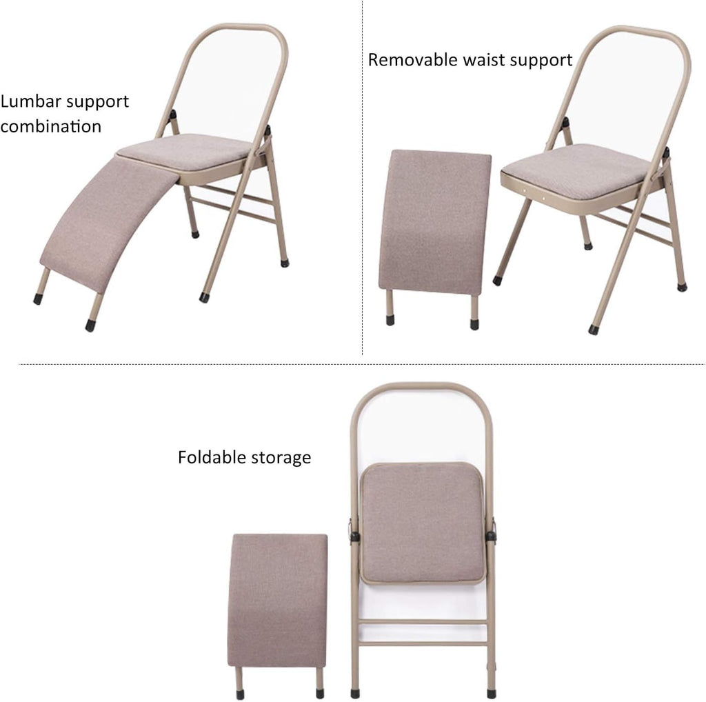 Folding Yoga Chair with Resistance Band