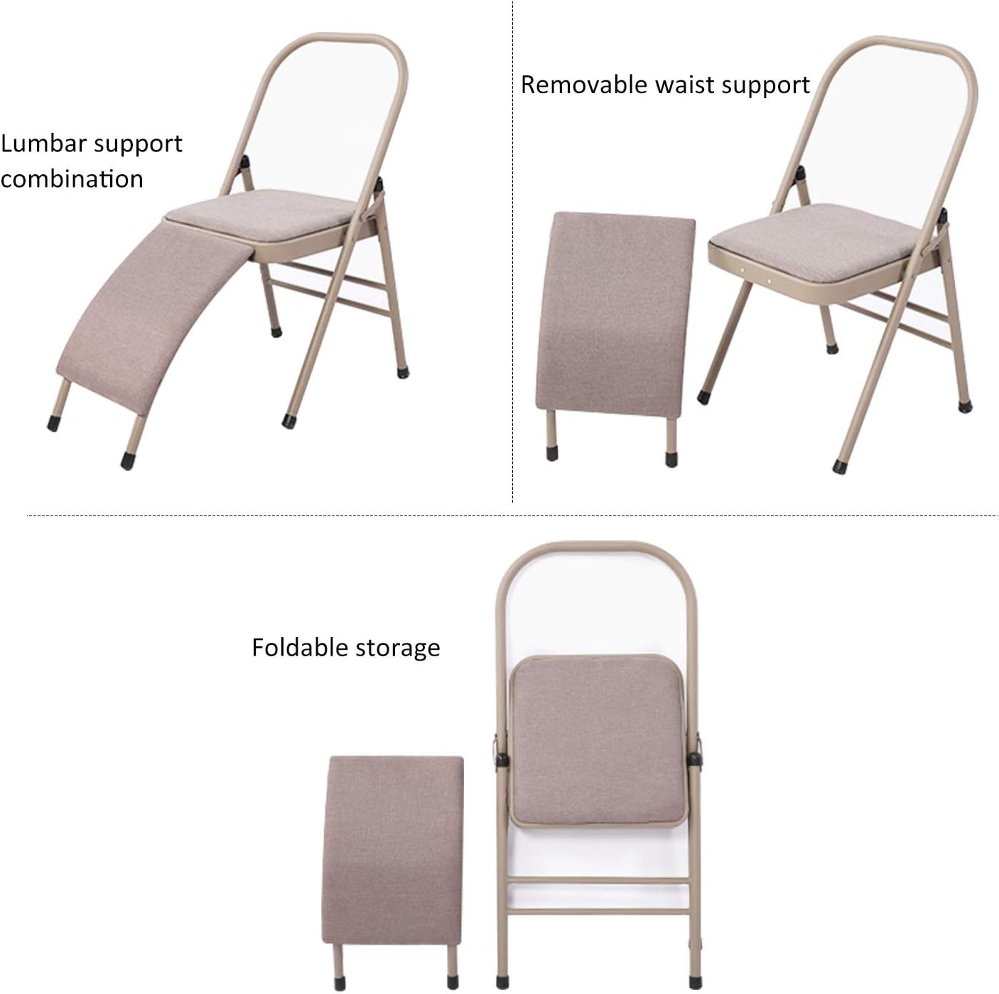 Folding Yoga Chair with Resistance Band