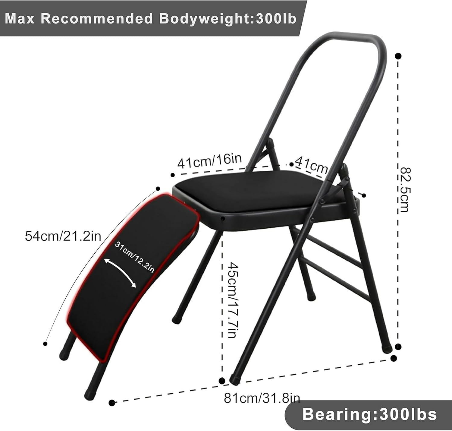 Folding Yoga Handstand Chair with Support