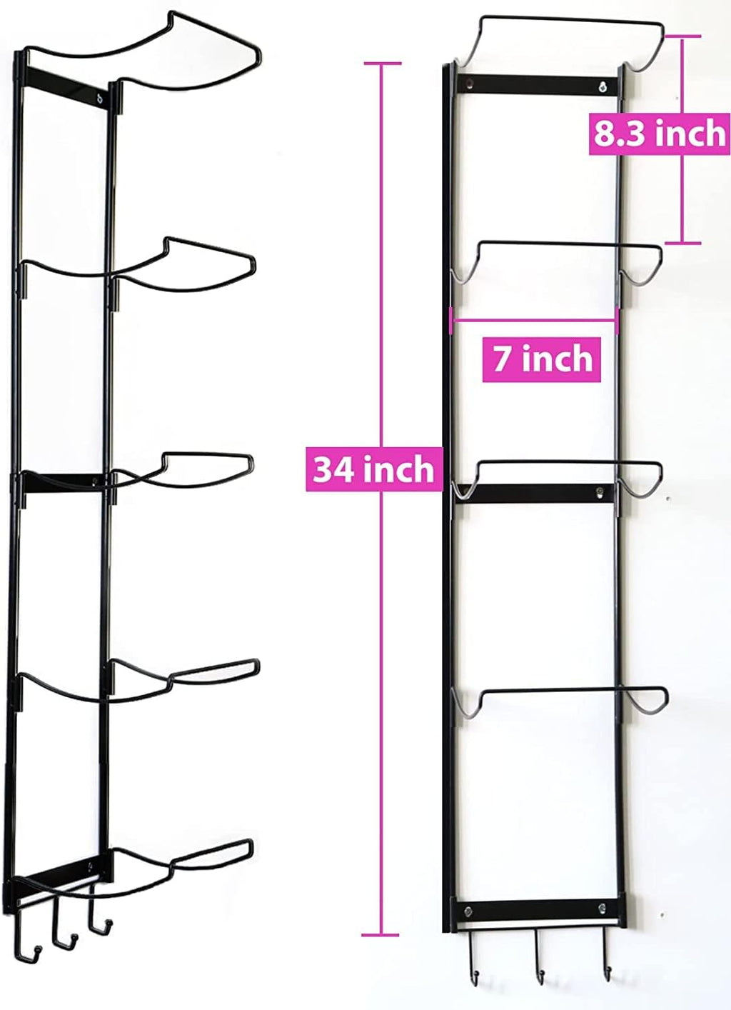 2-Pack 5-Tier Metal Yoga Mat Rack