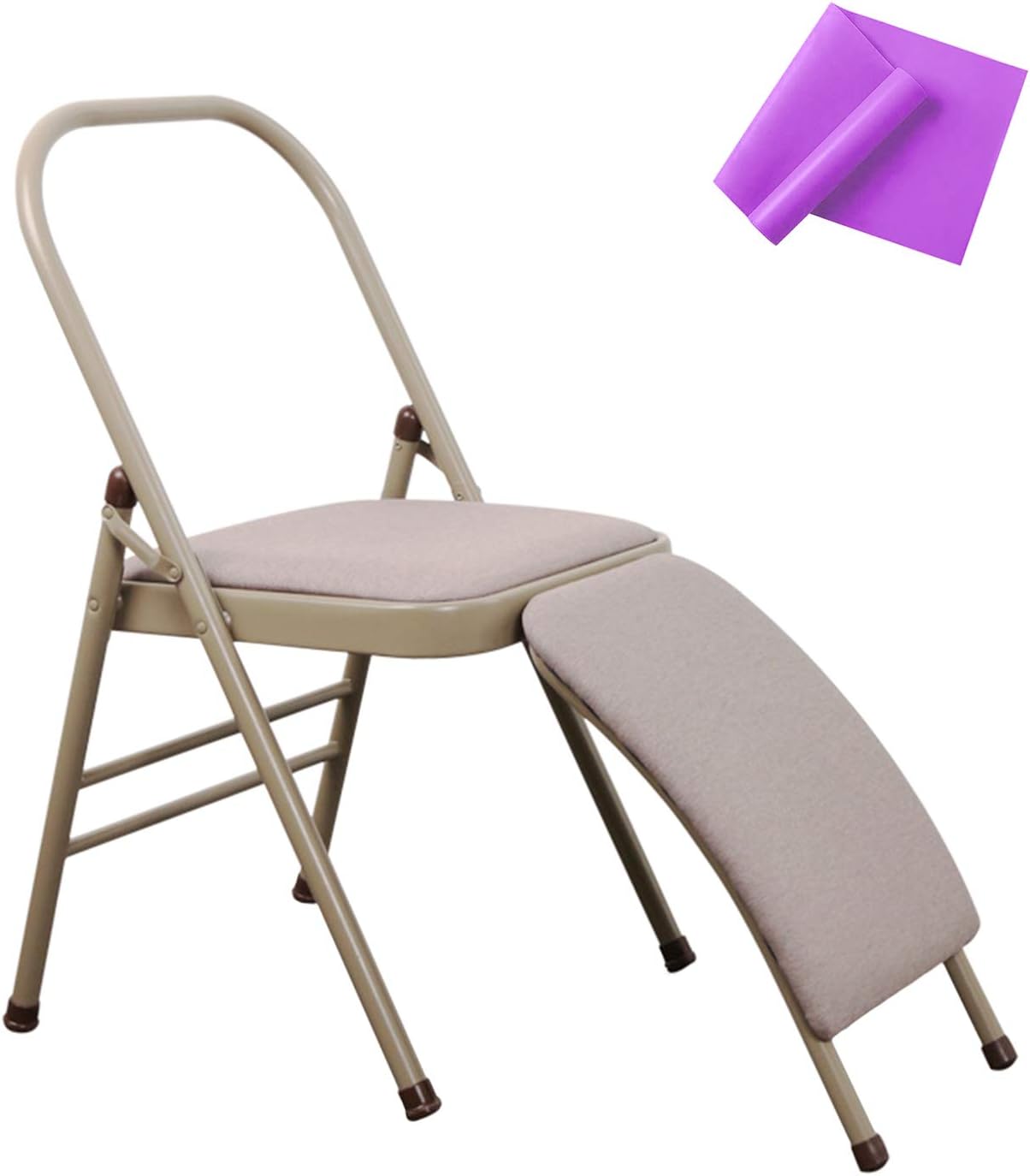 Folding Yoga Chair with Resistance Band