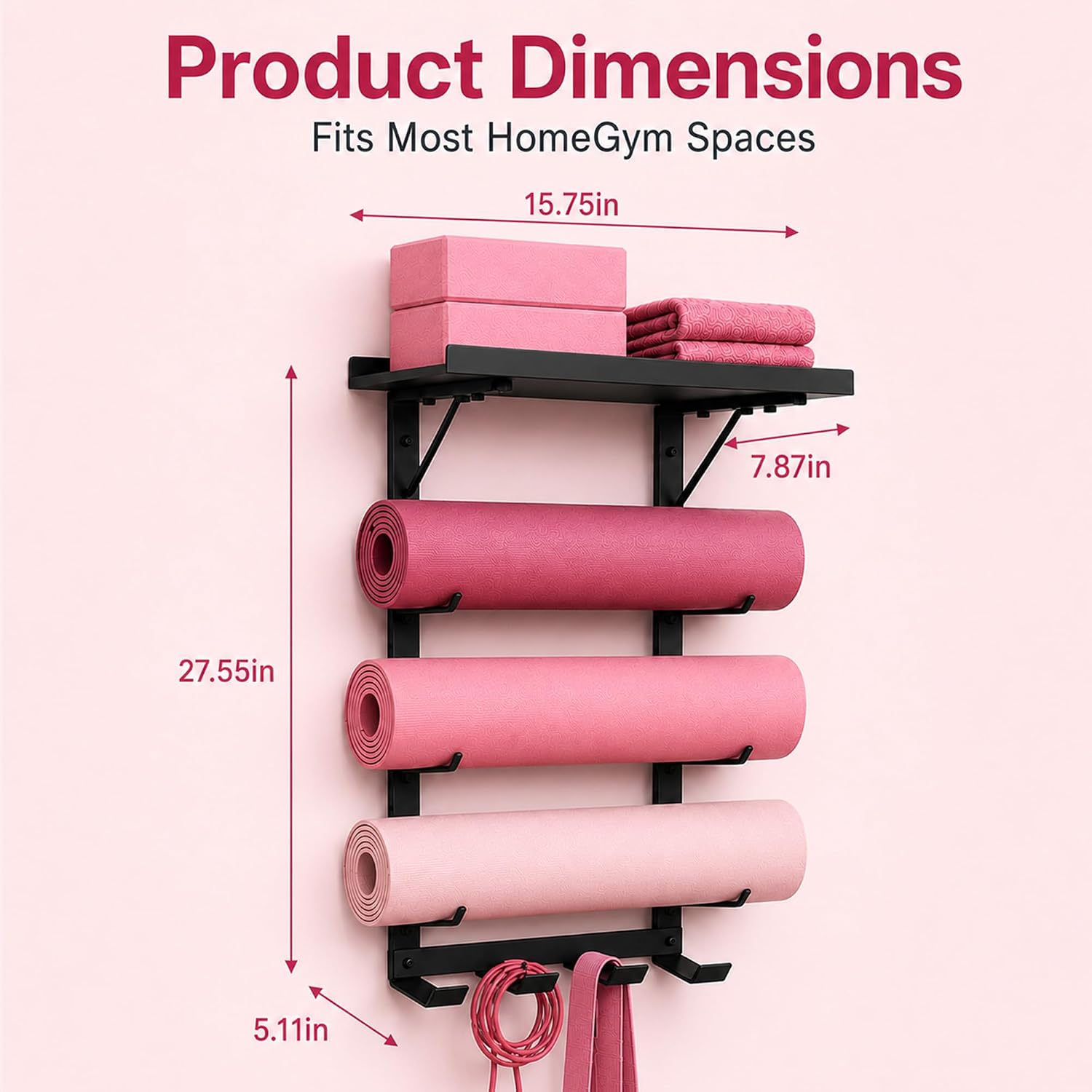 4-Tier Metal Yoga Gear Storage Rack