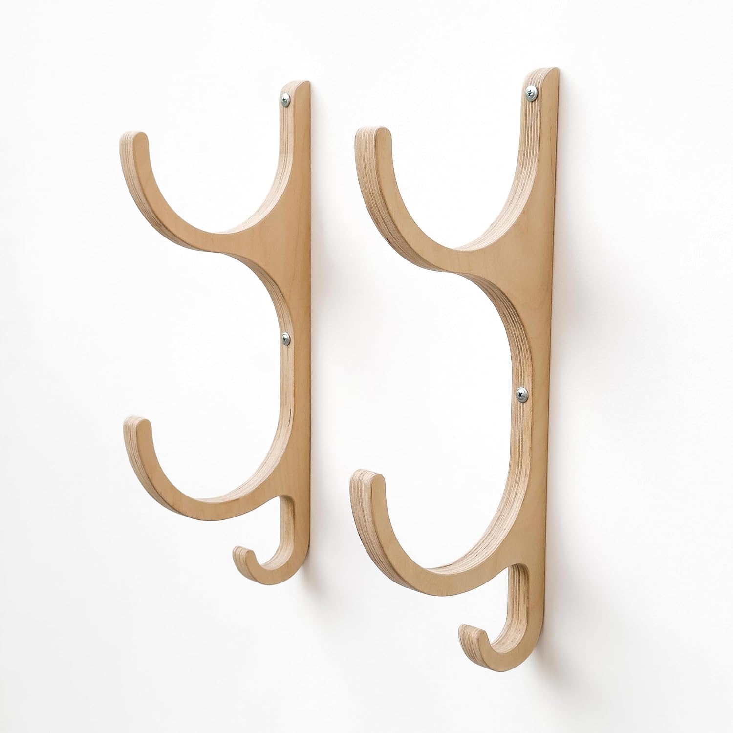 Natural Wood 2-Tier Yoga Mat Storage Rack