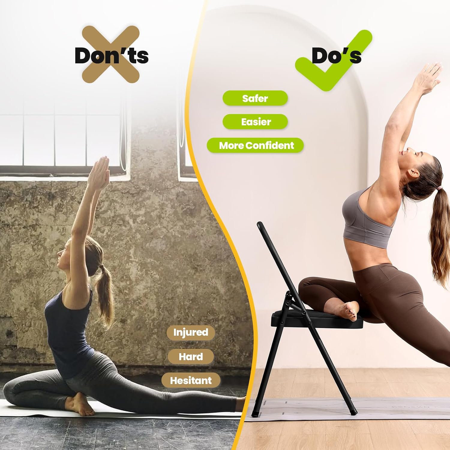 Folding Yoga Chair with Lumbar Support