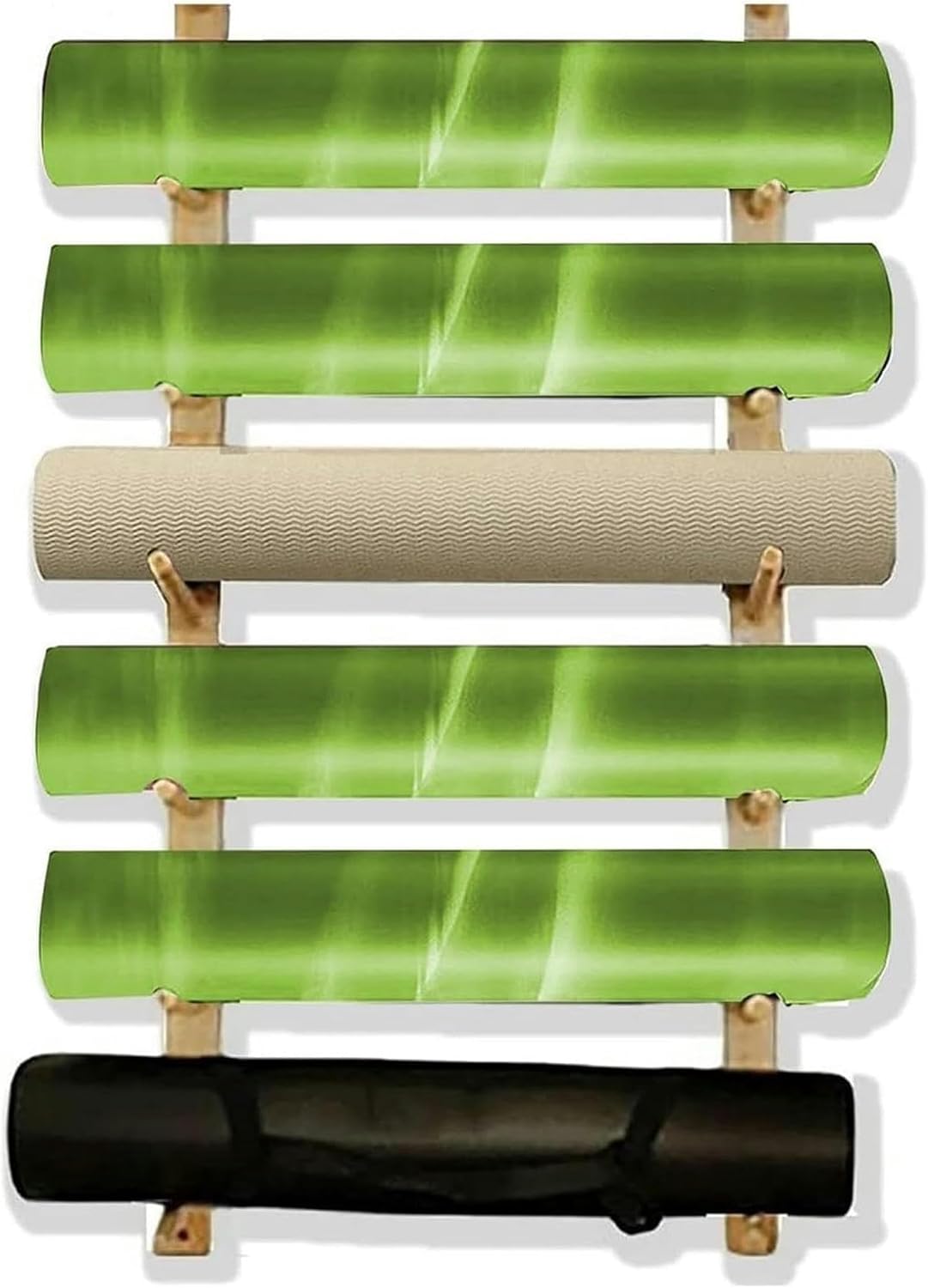 Wood 6/9-Tier Yoga Mat Storage Rack