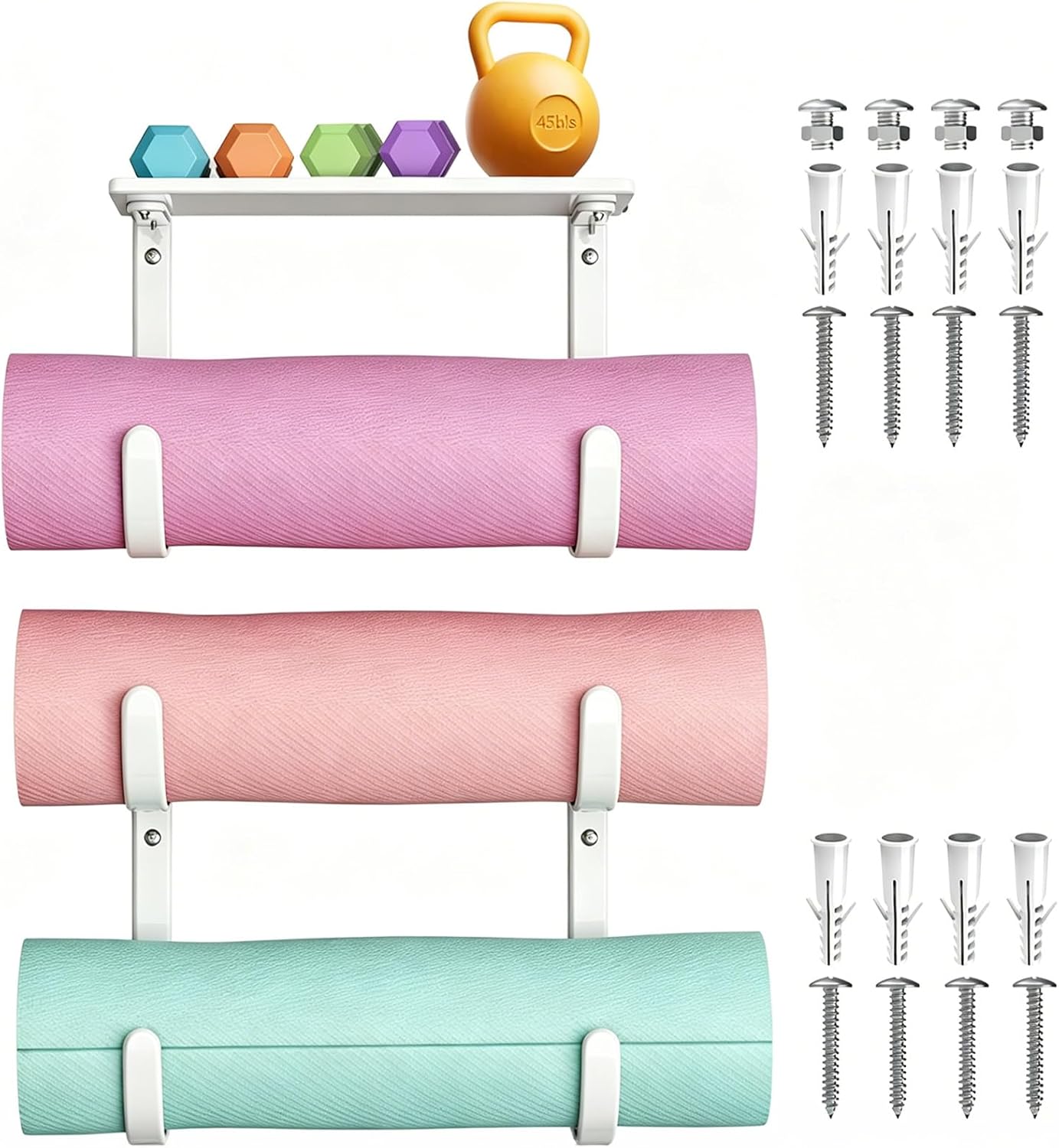Rubber Yoga Mat Wall Storage Rack