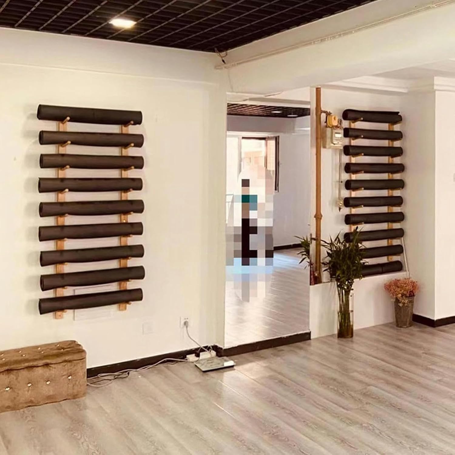 Wood 6/9-Tier Yoga Mat Storage Rack