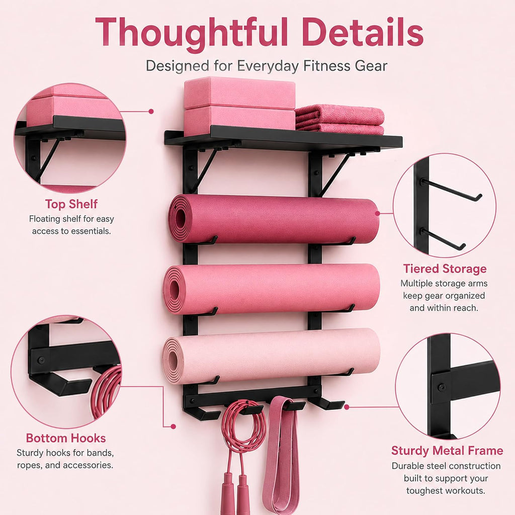 4-Tier Metal Yoga Gear Storage Rack