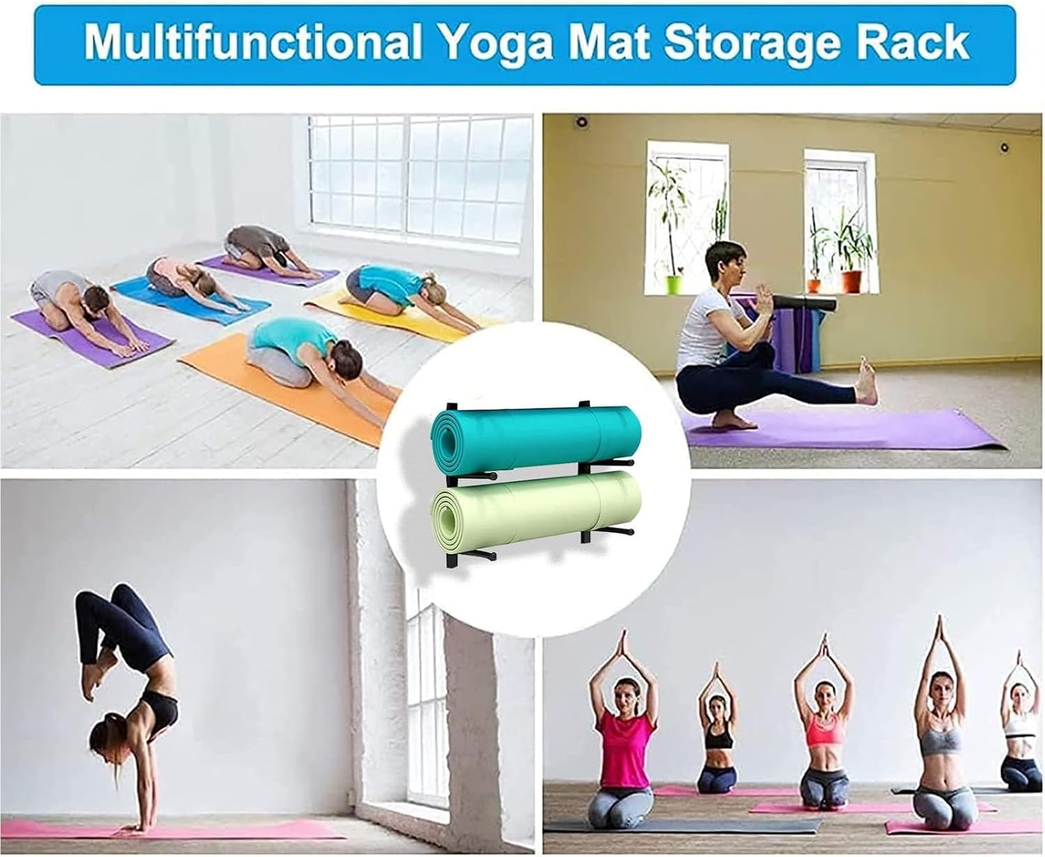 White 4-Tier Yoga Mat Storage Rack