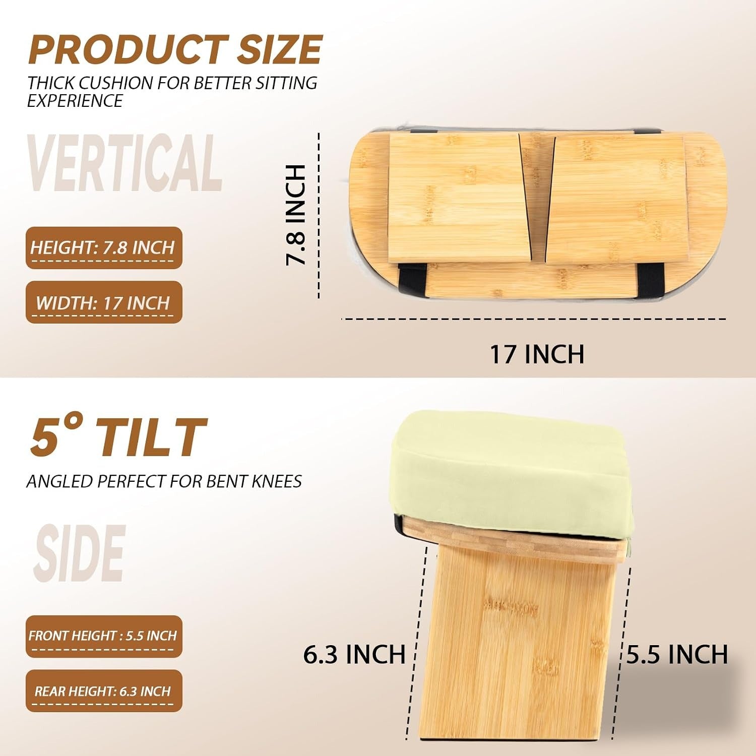 Bamboo Folding Meditation Kneeling Bench
