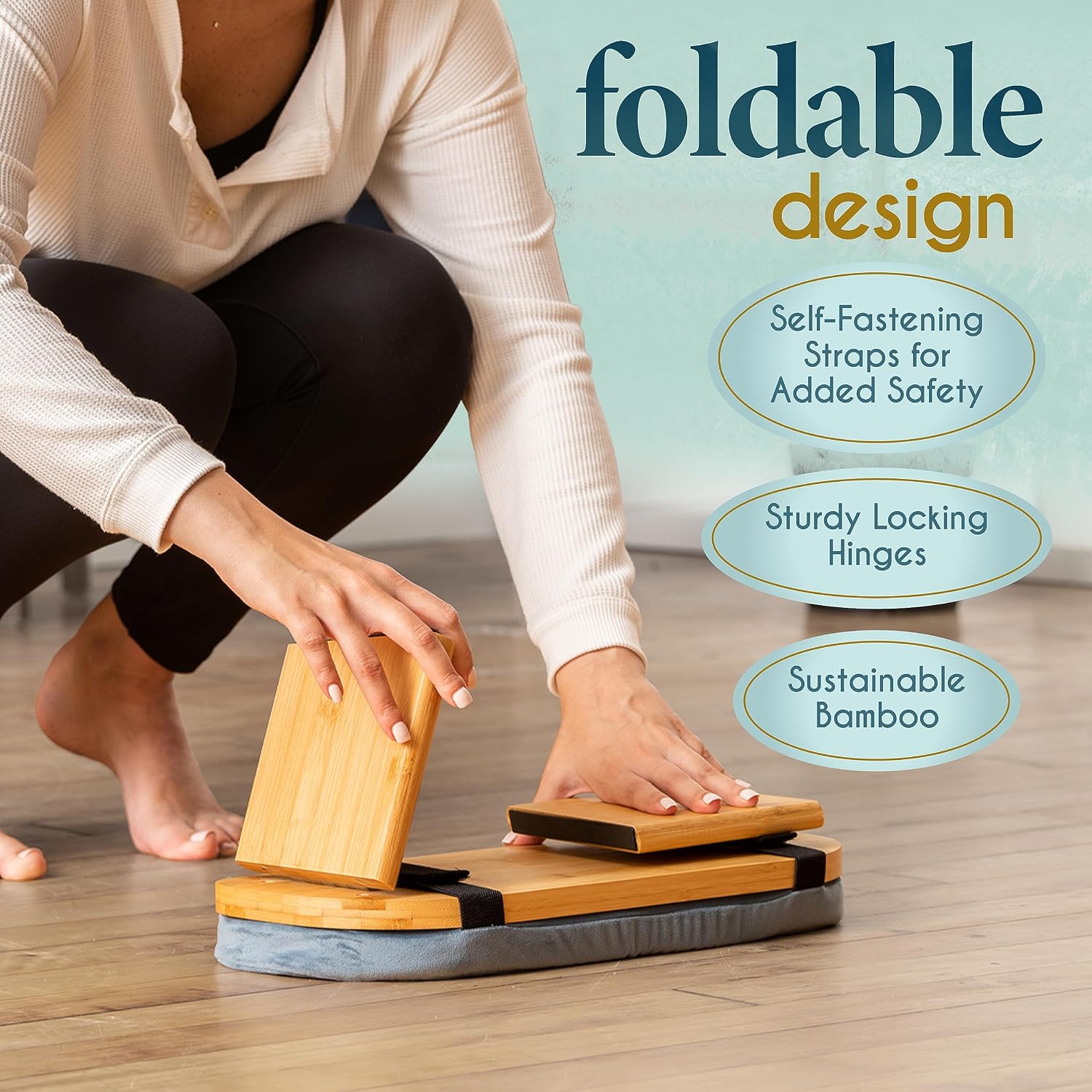 Bamboo Foldable Ergonomic Meditation Bench