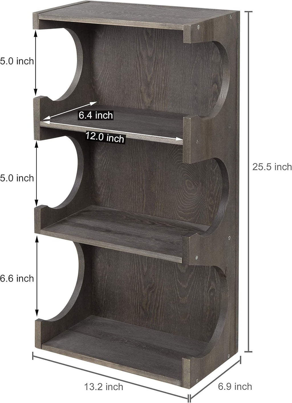 Gray Wood 3-Tier Yoga Mat Rack