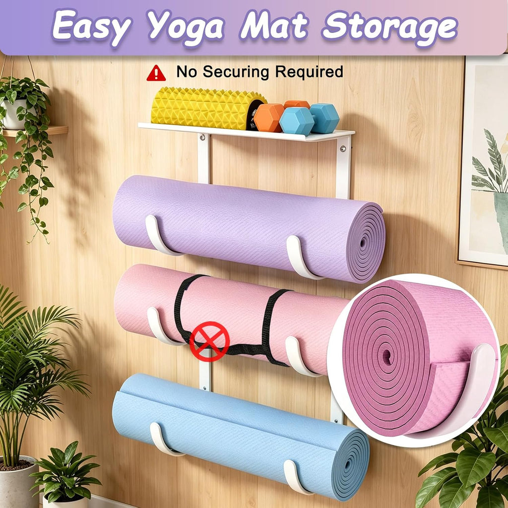 Rubber Yoga Mat Wall Storage Rack