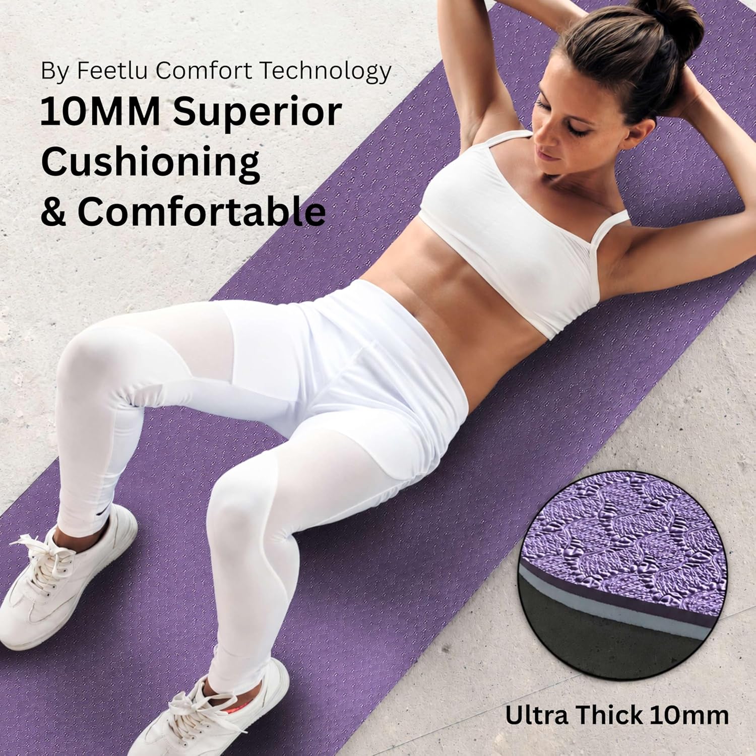 10mm Cushioned Non-Slip Yoga Mat