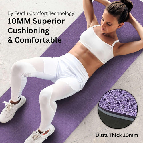 10mm Cushioned Non-Slip Yoga Mat